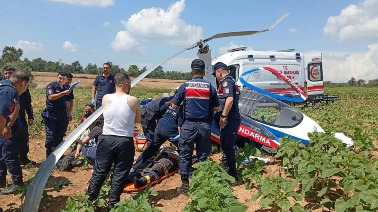 Jandarmanın 'cayrokopteri' kaza yaptı: 2 kişi yaralı.